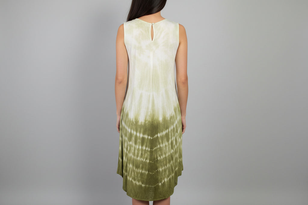 India Boutique Olive Green Tie Dye Dress One Size