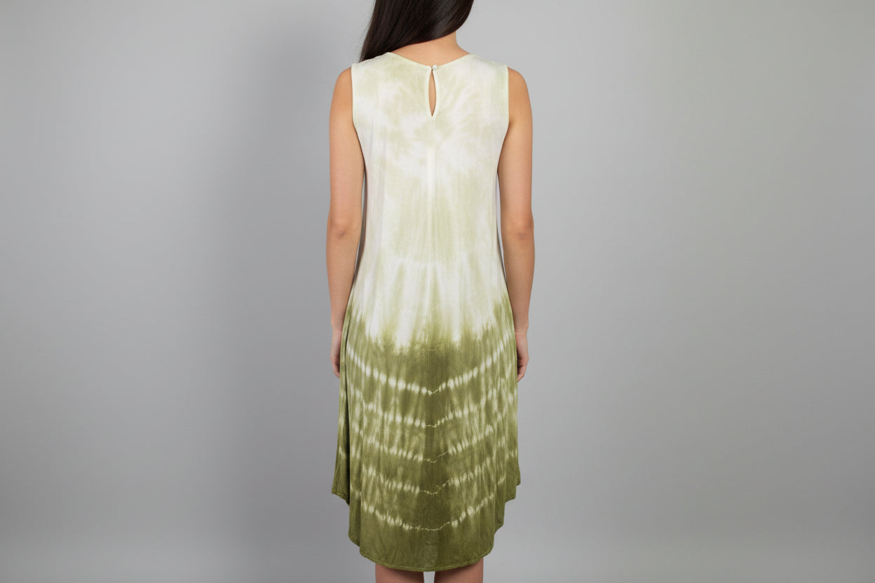 India Boutique Olive Green Tie Dye Dress One Size
