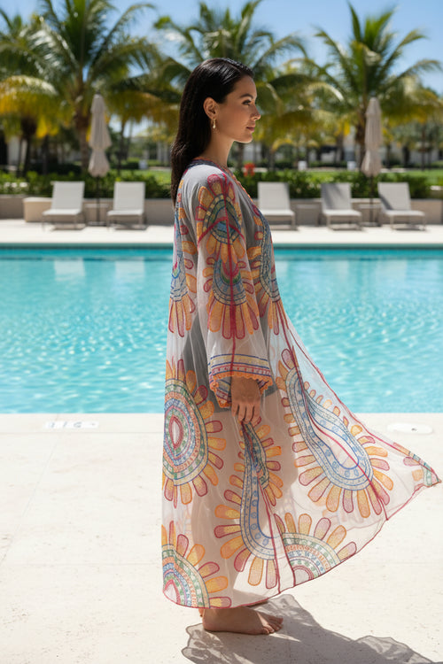 Ashley Taylor Multicolored Cover Up One Size