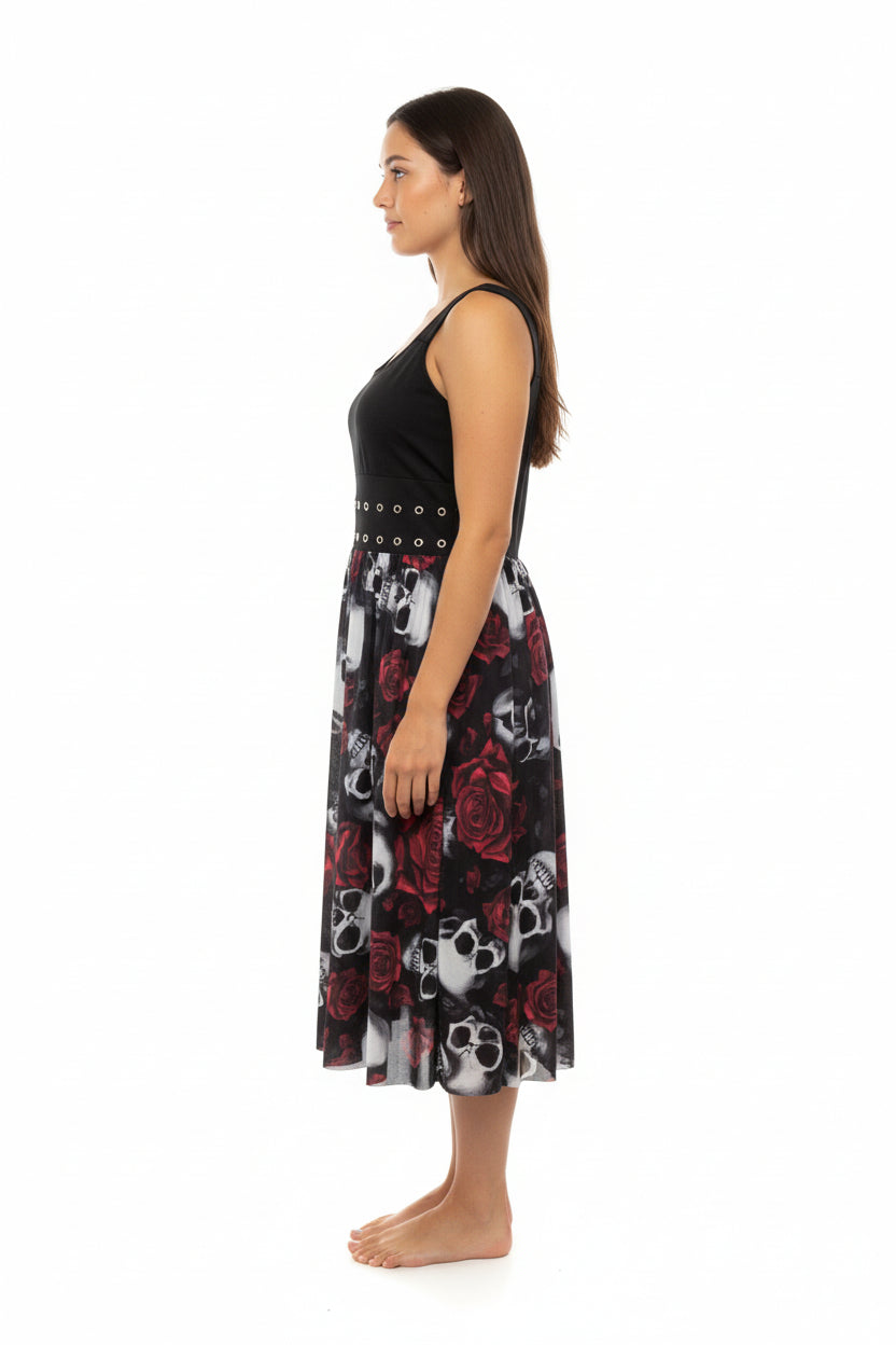 Skull Dress with Buckel at Waistline Size 2X