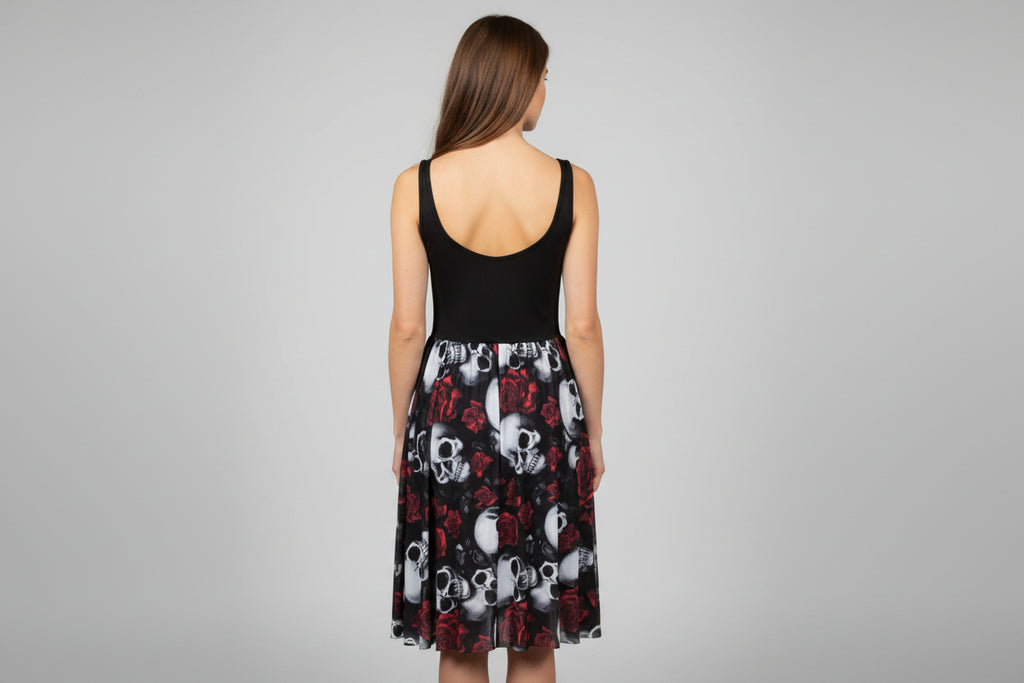 Skull Dress with Buckel at Waistline Size 2X