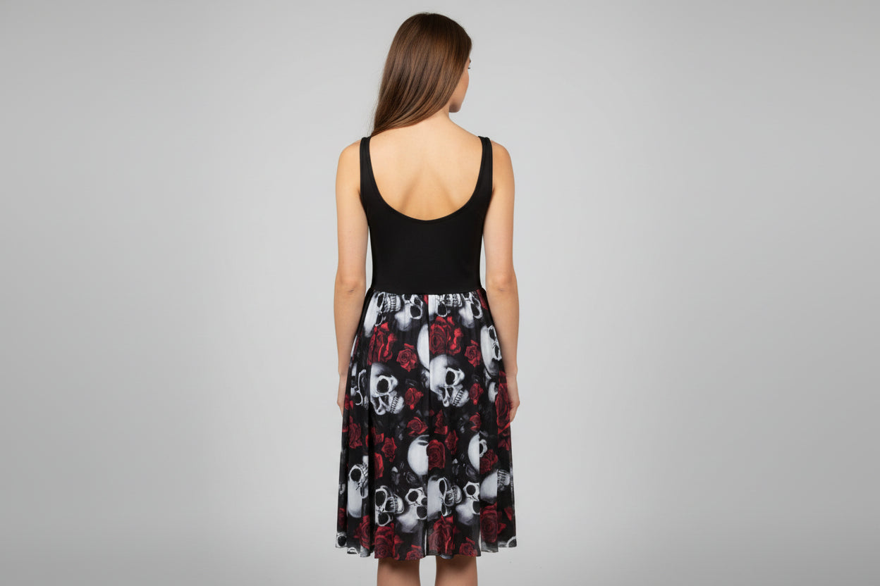 Skull Dress with Buckel at Waistline Size 2X