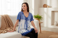 India Boutique One Size Top with Tie & Short Sleeves
