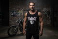 Men’s  Gothic Black & White Slip Knot Tank Top. Size XL