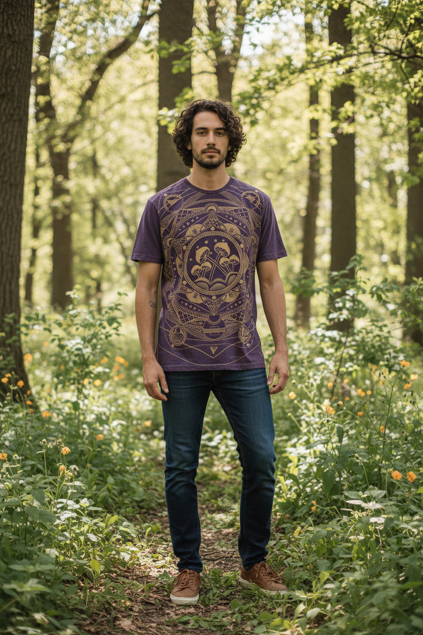 Men’s Brown Mushroom T Shirt Sizes Medium & Large