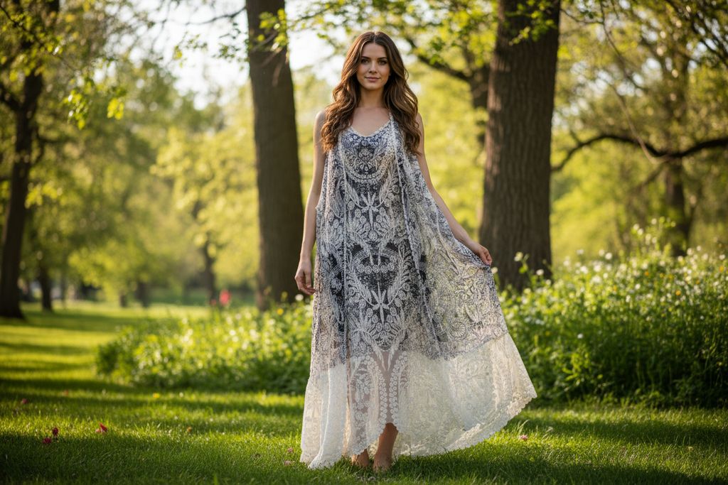 Origami Floral Long Lace Vest Cardigan. Size 2X