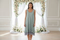 Origami Sleeveless Hi-Lo Blue Sequins Dress. Size Medium
