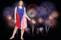 India Boutique Patriotic Umbrella Dress Free Size