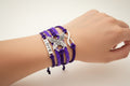 Purple bracelet with love & butterfly