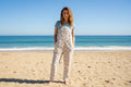 La Soul White Jumpsuit with Orange Mushrooms Sizes Small and Medium