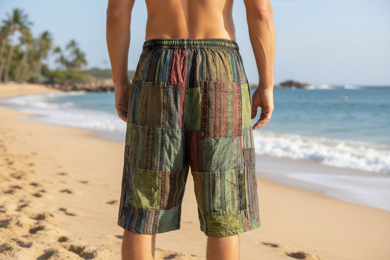 Men’s Culture Shop Patchwork Cargo Shorts, Zippered Pockets
