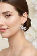 Earrings Horse with Multicolored Stones