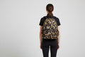 Yak&yeti large mushroom backpack dark brown with light brown mushrooms