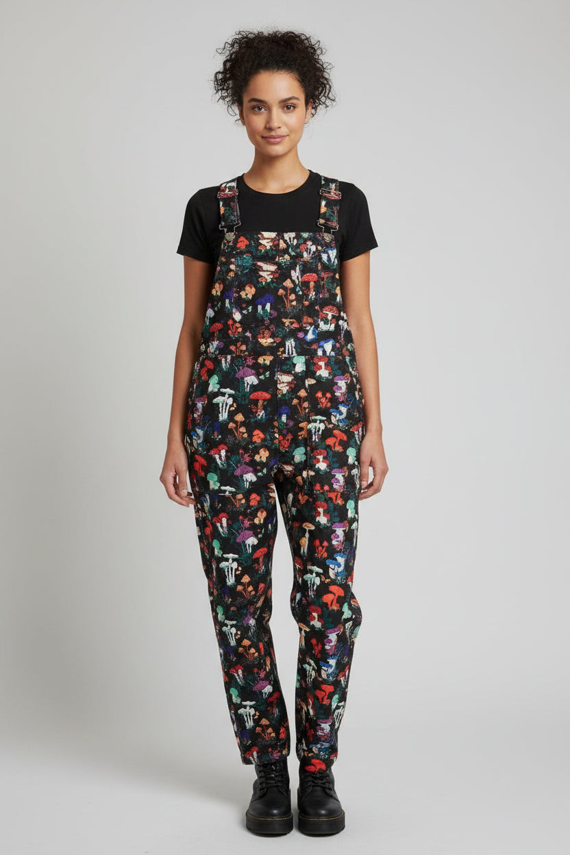 La Soul Black Mushroom Overalls Size Large