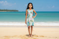 Little girls sleeveless dress with pink flamingos.sizes s,m,l