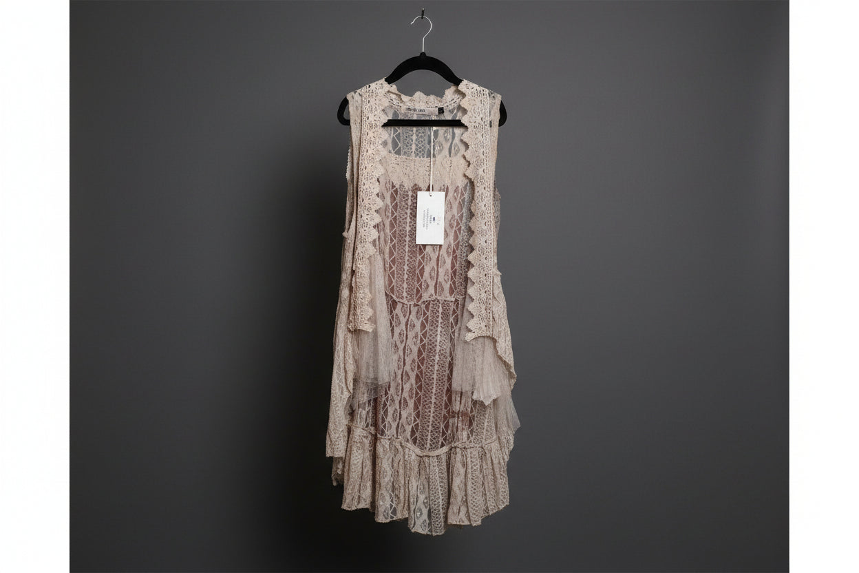 Origami Little Girls Sleeveless Western Cardigan.Size S/M