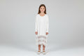 Origami Little Girls Dress Long Sleeve with Lace Hemline. Size S/M