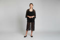 Origami Teen Girls Black Lace Cardigan with 3/4 Sleeve . Size Large