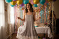 Yak & Yeti Grey Jumpsuit with Lace Pockets and Hemline